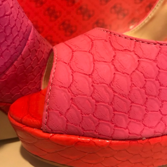 Woman’s Guess platforms pink/coral 8.5m - Picture 10 of 12